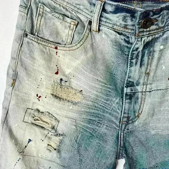 AKOO No Rivals Distressed 100% Cotton Shorts. - Picture 3 of 7